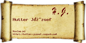 Hutter József névjegykártya